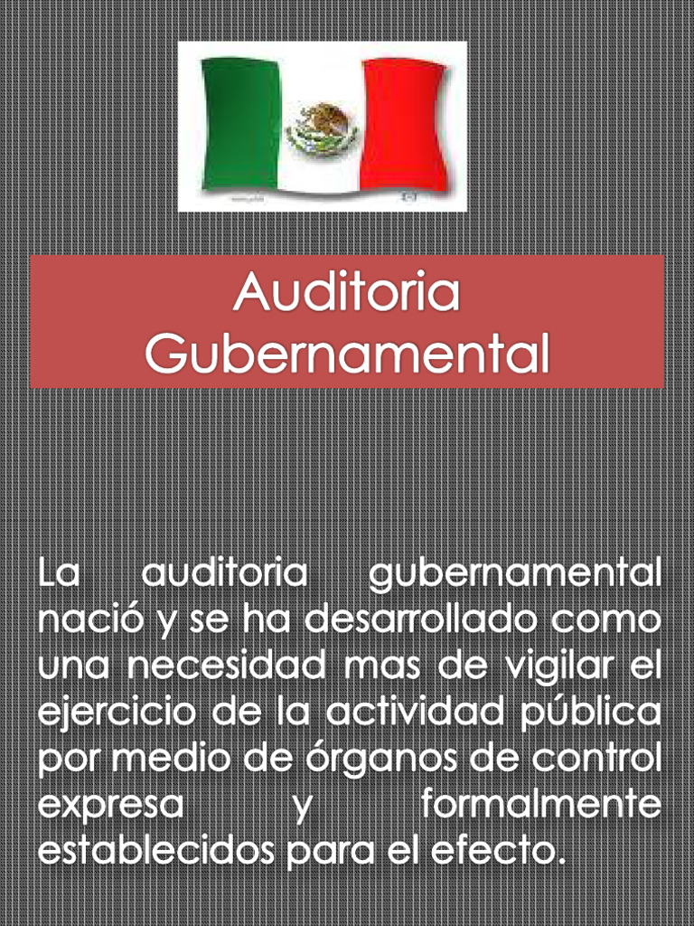 Auditoría Gubernamental: Tipos y Métodos | PDF | Auditoría