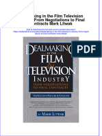 Textbook Dealmaking in The Film Television Industry From Negotiations To Final Contracts Mark Litwak Ebook All Chapter PDF