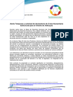 La Mesa D.D H del Oriente pide que se declare crisis humanitaria por aumento de delitos