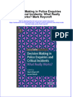 PDF Decision Making in Police Enquiries and Critical Incidents What Really Works Mark Roycroft Ebook Full Chapter