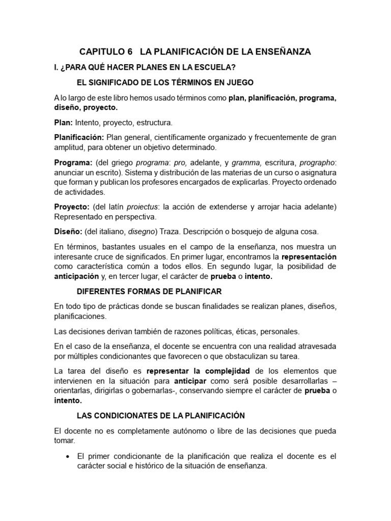 Planificación de la Enseñanza: Claves y Modelos | PDF | Enseñando ...