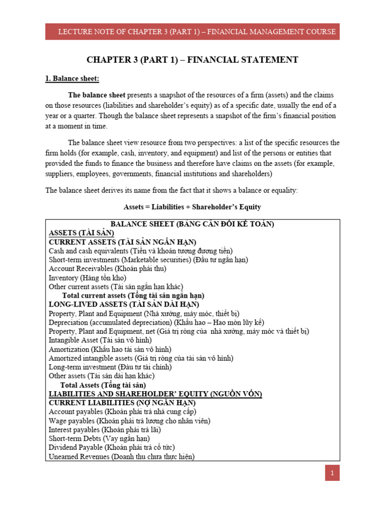 Understanding Balance Sheet Components | PDF | Equity (Finance ...