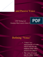 Active and Passive Voice: UWF Writing Lab Grammar Mini-Lesson's Series #2