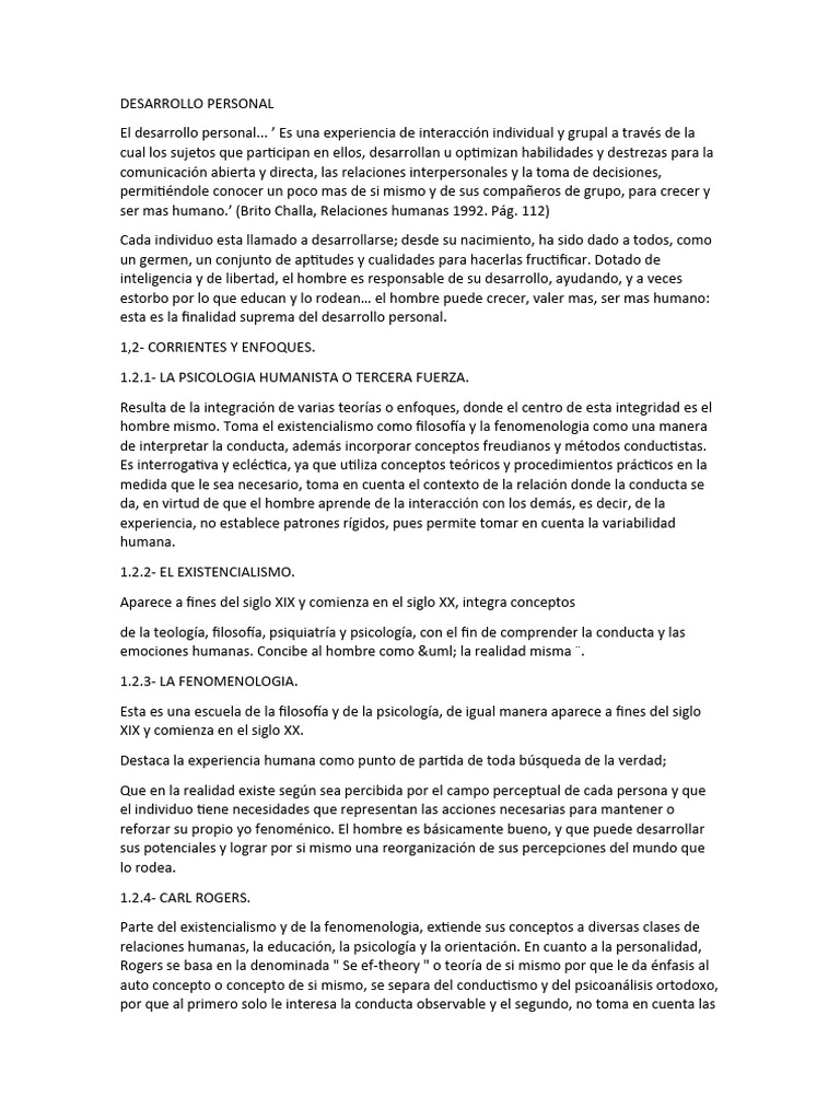 Desarrollo Personal y Autoconocimiento | PDF | Autoestima | Aprendizaje