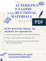 Lesson 3 Characteristics of A Good Instructional Materials