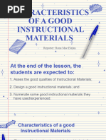 Lesson 3 Characteristics of A Good Instructional Materials