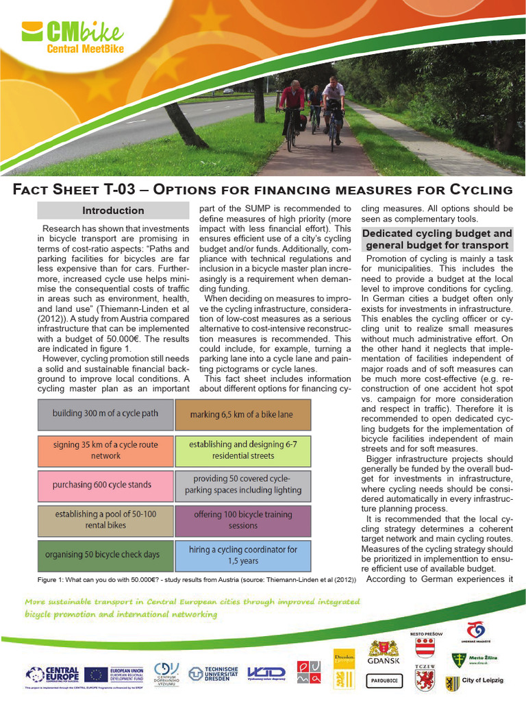 CMB-fact Sheet T-03 Financing-Cycling | PDF | Cycling Infrastructure ...