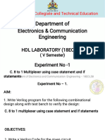 Department of Electronics & Communication Engineering: HDL Laboratory (18ecl58) Experiment No - 1