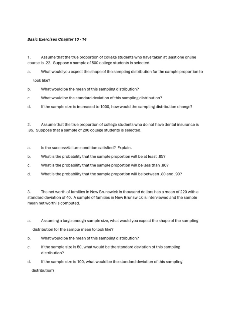 Basic exercises chapter 10 pdf sample size determination standard