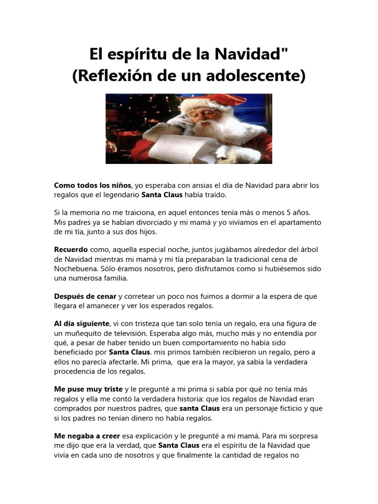 El verdadero espíritu de la Navidad | PDF | Papá Noel | Navidad