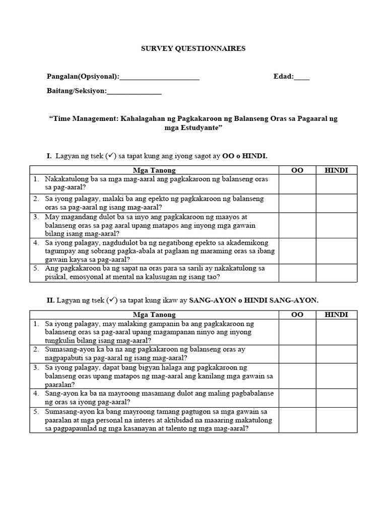 Pagpag Survey Group 1 | PDF