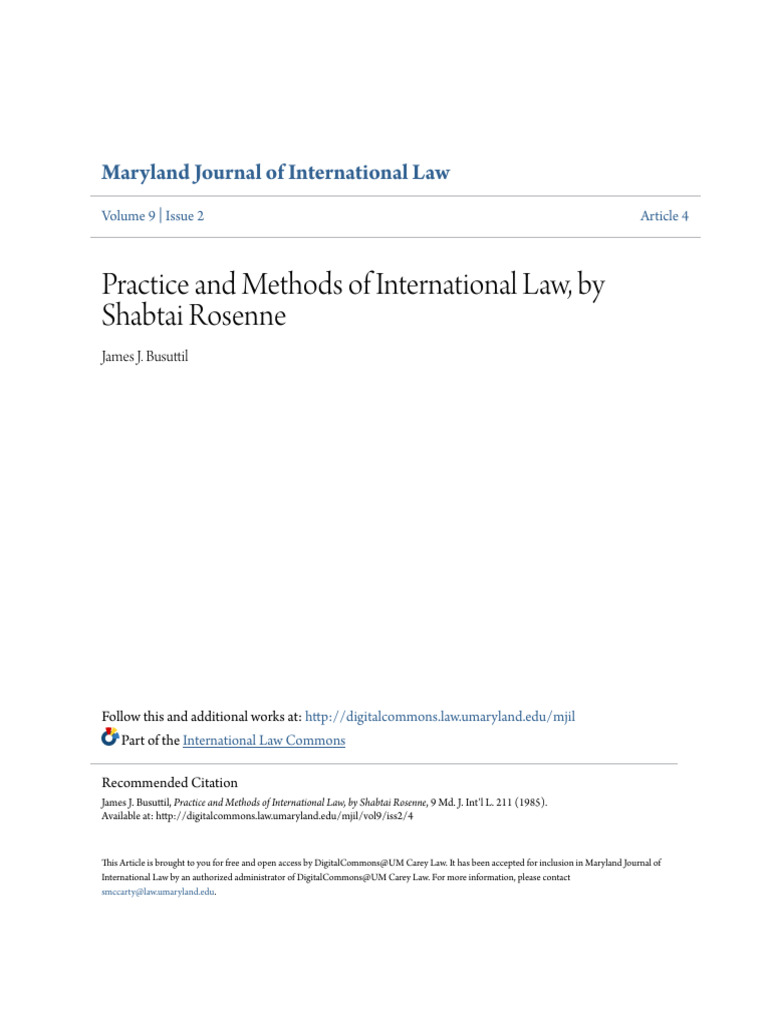 Practice and Methods of International Law by Shabtai Rosenne | PDF ...