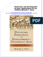 Textbook Dictators Democrats and Development in Southeast Asia Implications For The Rest 1St Edition Michael T Rock Ebook All Chapter PDF