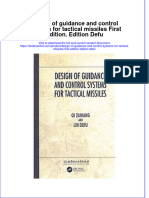 PDF Design of Guidance and Control Systems For Tactical Missiles First Edition Edition Defu Ebook Full Chapter