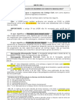 DIREITO CIVIL I: LEI DE INTRODUÇÃO ÀS NORMAS DO DIREITO BRASILEIRO