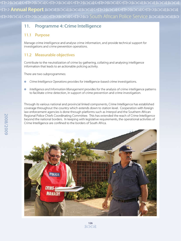 South Africa Crime Intelligence Report 2008-2009 | PDF | Police ...