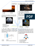 Astronomy Category 2 11th 12th Grades SAMPLE TEST