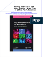 Textbook Drug Delivery Approaches and Nanosystems Volume 1 Novel Drug Carriers 1St Edition Raj K Keservani Ebook All Chapter PDF