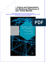 Download textbook Discourse Culture And Organization Inquiries Into Relational Structures Of Power Tomas Marttila ebook all chapter pdf 