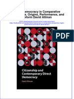 Textbook Direct Democracy in Comparative Perspective Origins Performance and Reform David Altman Ebook All Chapter PDF