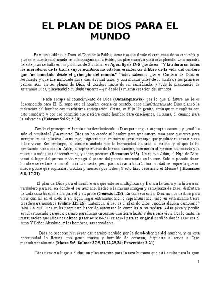 El Plan de Dios para El Mundo | PDF | Abrahán | Evangelios