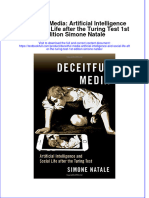 Download full chapter Deceitful Media Artificial Intelligence And Social Life After The Turing Test 1St Edition Simone Natale pdf docx