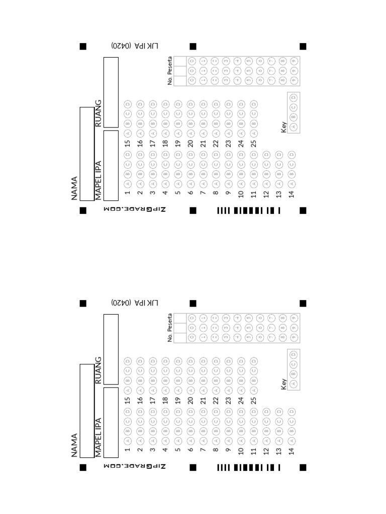 LJK IPA Participant Answer Sheet | PDF