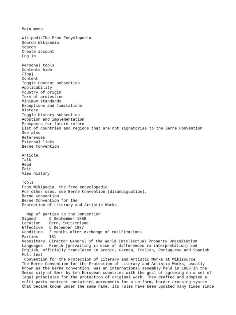 berne convention PDF Copyright World Intellectual Property