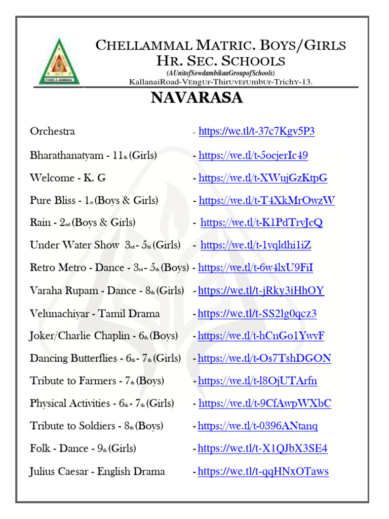 Annual Day Programme Names