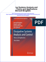 PDF Dissipative Systems Analysis and Control Theory and Applications Bernard Brogliato Ebook Full Chapter