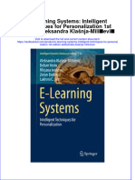 Download textbook E Learning Systems Intelligent Techniques For Personalization 1St Edition Aleksandra Klasnja Milicevic ebook all chapter pdf 