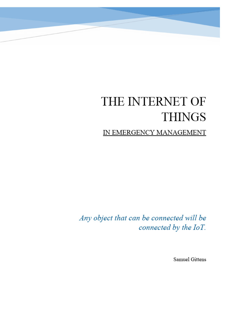 Final The Internet of Things 1 | PDF | Internet Of Things | Emergency ...
