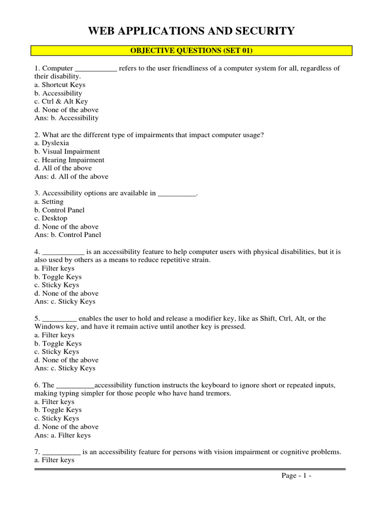 Web Applications and Security Important Questions and Answers | PDF ...