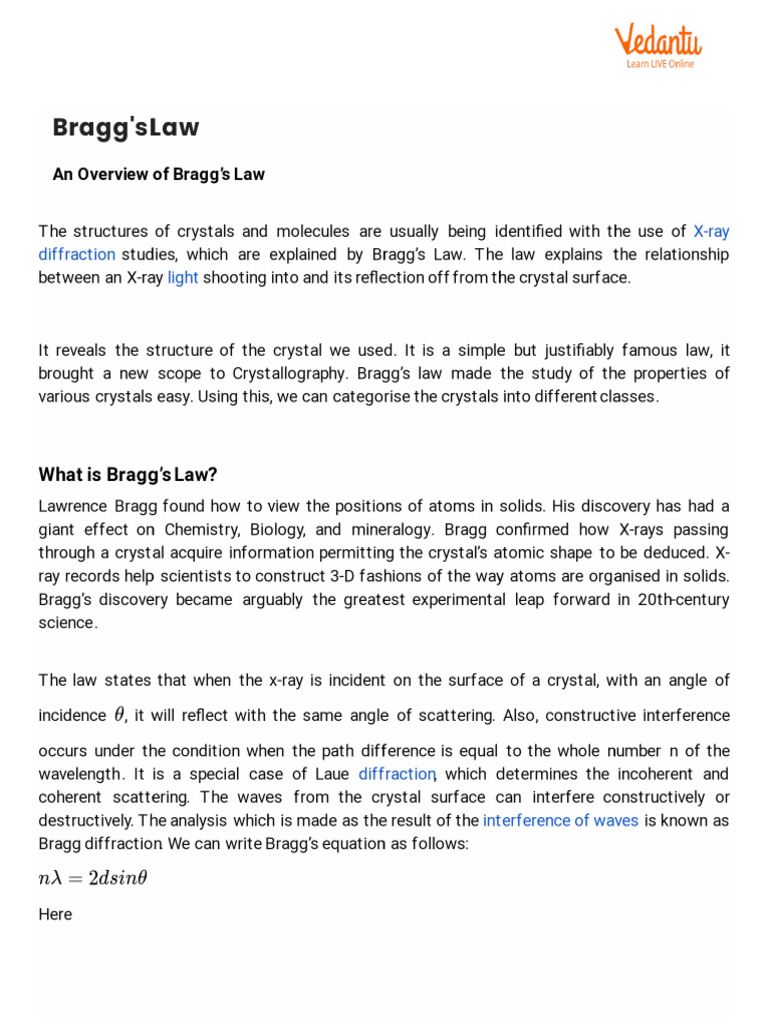 Bragg S Law Pdf