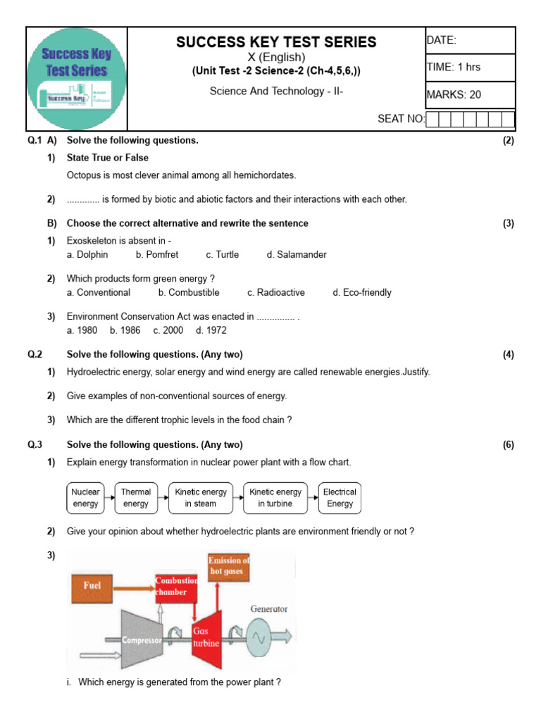 Class 10 E Unit Test-2 Science - 2Q | PDF | Nature | Natural Environment