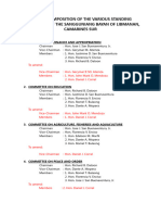 Revised Composition of The Various Standing Committees of The Sangguniang Bayan of Libmanan