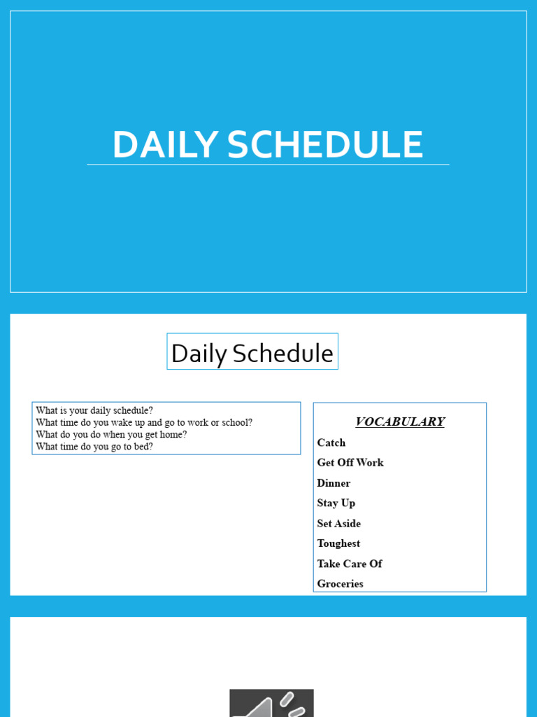 Daily Schedule (S) | PDF