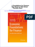 Download pdf Economic Foundations For Finance From Main Street To Wall Street Thorsten Hens ebook full chapter 