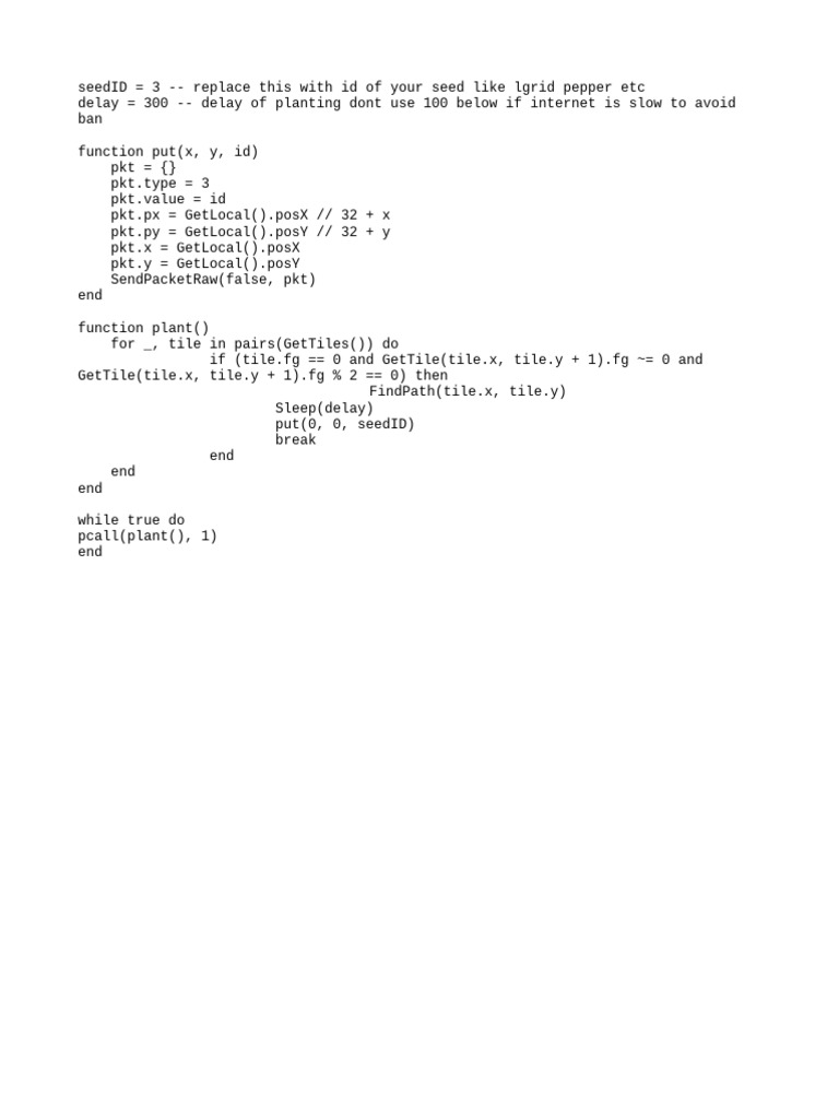 Automated Seed Planting Script | PDF