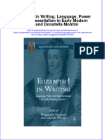 Textbook Elizabeth I in Writing Language Power and Representation in Early Modern England Donatella Montini Ebook All Chapter PDF