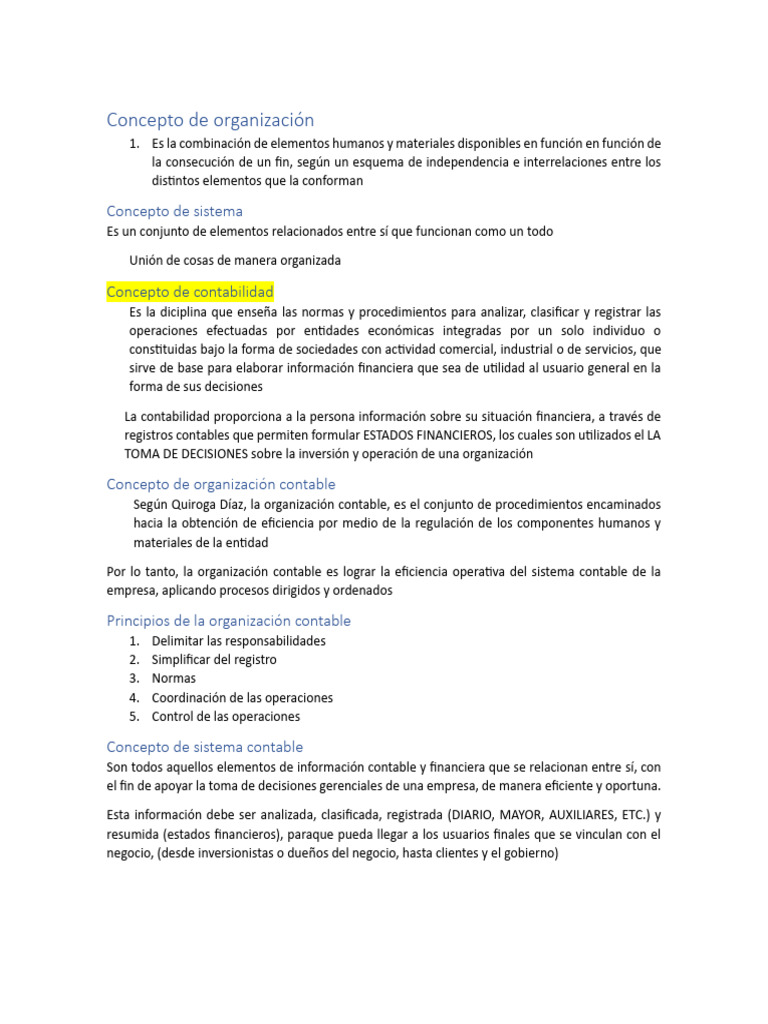 Organización Contable y Eficiencia | PDF | Contabilidad | Estado financiero