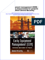 Textbook Early Equipment Management Eem Continuous Improvement For Projects 1St Edition Dennis Mccarthy Ebook All Chapter PDF