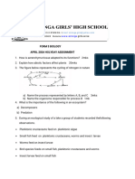 Form 3 Biology April 2024 Holyday Assignment Assignments - Form 3 - Biology