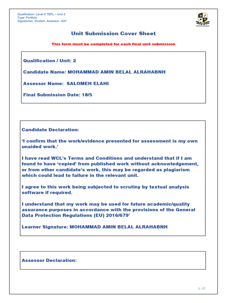Tefl Unit 2 Pdf Grammatical Number Part Of Speech