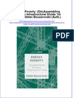 Textbook Energy Poverty Disassembling Europes Infrastructural Divide 1St Edition Stefan Bouzarovski Auth Ebook All Chapter PDF