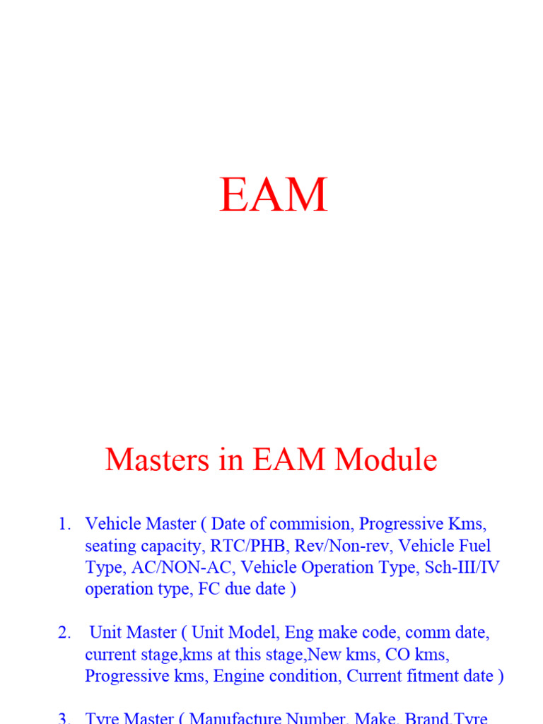 EAM Module for APSRTC Operations | PDF | Computing | Transport