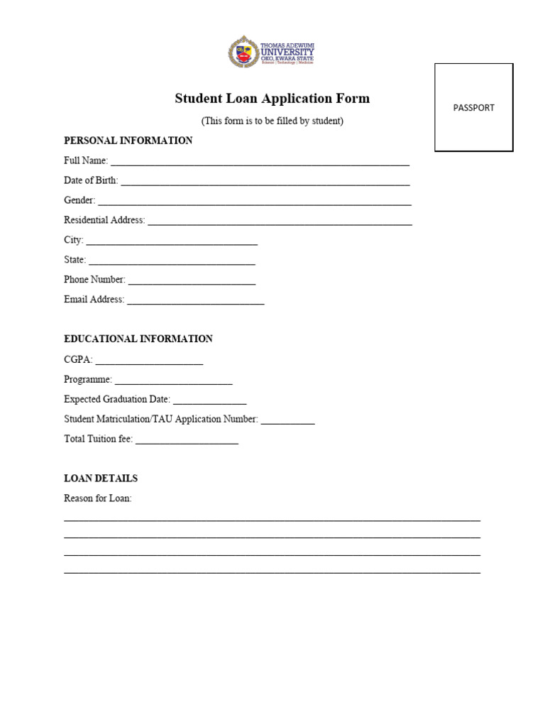 Studiez Student Loan Application Form - 1690189286 | PDF