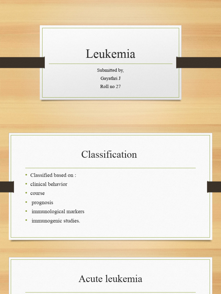 Types and Classification of Leukemia | PDF | Diseases And Disorders ...