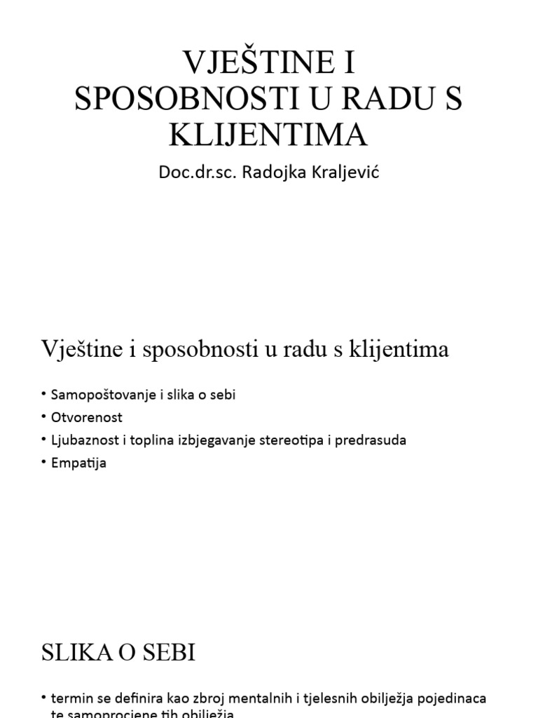 Vještine Potrebne U Radu | PDF