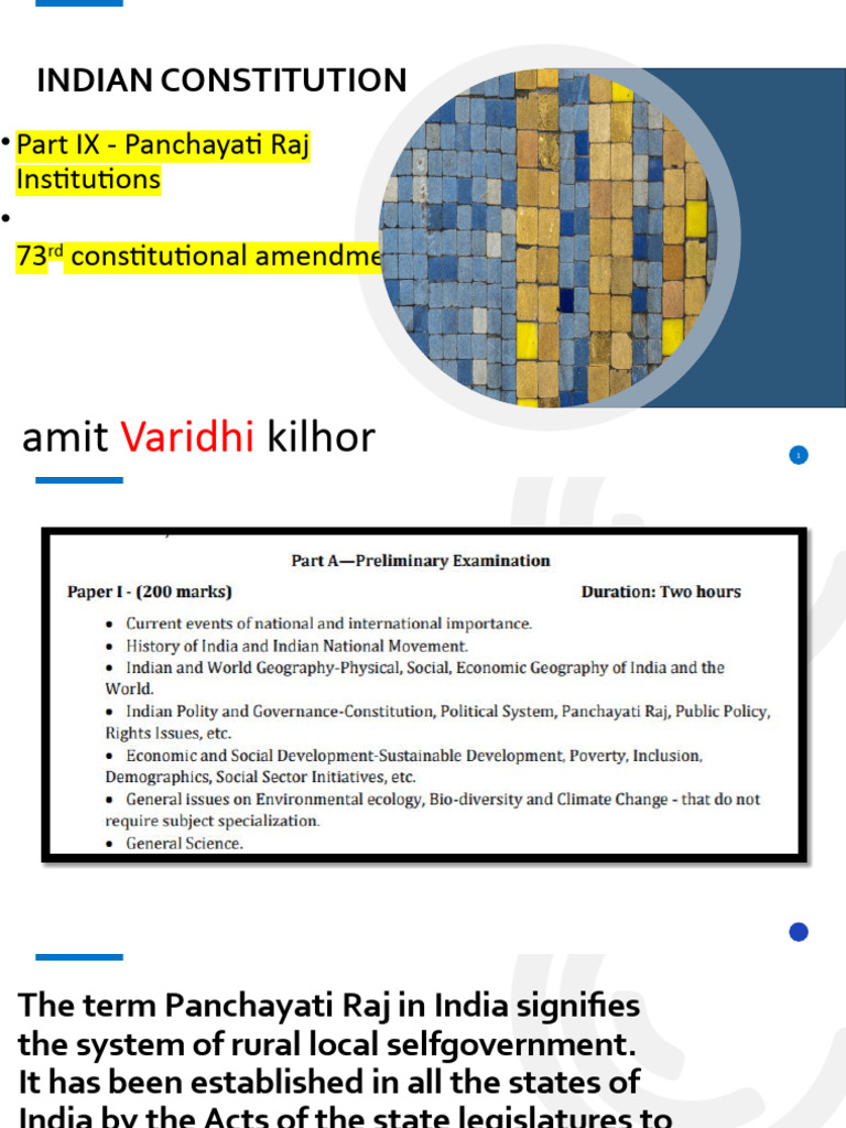Part IX: Panchayati Raj in India | PDF | Government | Governance
